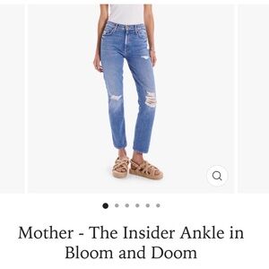 MOTHER Ankle In Bloom and Doom Jeans in Light Blue Size 28
